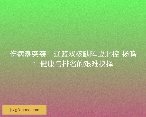 伤病潮突袭！辽篮双核缺阵战北控 杨鸣：健康与排名的艰难抉择